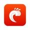 Large curling wave icon digital red