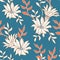 Large daisies on a blue background seamless pattern for fabric. Vector print for home textile, bed linen and wallpaper