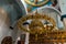 Large decorative gilded lamp hanging in the St. Nicholas church in Bayt Jala - a suburb of Bethlehem in Palestine