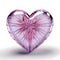 Large diamond crystal cracked heart white background. Heart as a symbol of affection and