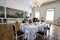 Large dining table in the castle ball room