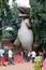 Large dinosaur sculpture at Nandankanan Zoological Park in Odisha, India