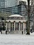 Large Dome Gazebo in center city Boston, Massachusetts during Winter with Snow