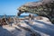 Large driftwood on secluded Florida beach