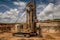 large drilling rig in a mining site extracting minerals from the earth\\\'s surface