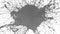 Large drops of grey paint fall on the white surface and it is stain, leaving large blots and making large splashes and