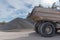 Large dump truck used for moving sand and gravel