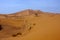 Large dunes in the Sahara deformed by the wind, Morocco