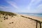 Large dunes sandy beach in Le porge atlantic ocean coast France