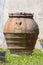 Large earthenware jar in the garden