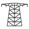 Large electric tower icon, outline style