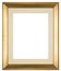 Large empty picture frame with a distressed gold finish