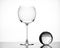 Large empty red wine crystal glass with globe