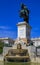 Large equestrian statue of king Philip IV in the center of the Plaza de Oriente by the Royal Palace in Madrid, Spain