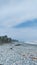 a large expanse of beach stones