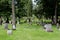 Large, expansive lawns with hundreds of graves inside historic Oakwood Cemetery,, Chittenango, New York, 2019