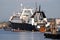 Large factory stern trawler docked in Seattle