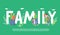 Large family web banner concept with cartoon characters of various family generations, flat vector illustration