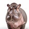 Large Female Hippopotamus In White Background - Innovative Techniques And Close-up Shots