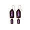 Large feminine earrings with amethyst. Watercolor gradients of pink, purple and black. Clipart. Isolated illustration on a white