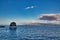 Large ferry boat leaving Lahaina harbor on it`s way to Lanai.