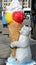 Large figure of a polar bear with a huge ice cream.