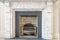 Large fireplace with marble frame