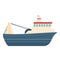 Large fishing boat icon, cartoon style