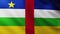 Large Flag of Central African Republic fullscreen background fluttering in the wind