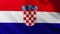 Large Flag of Croatia background fluttering in the wind