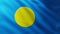 Large Flag of Palau fullscreen background in the wind