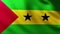 Large Flag of Sao Tome and Principe fullscreen background fluttering in the wind