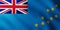 Large Flag of Tuvalu Islands fullscreen background in the wind