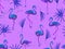 Large flamingo purple hawaiian seamless pattern.
