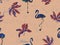 Large flamingo yellow hawaiian seamless pattern.