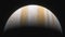 large gas planet Jupiter. Great Red Spot on Jupiter. Cinematic animation of Jupiter. Space exploration