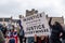 A large gathering of protesters kneel around the Obelisk at a Black Lives Matter protest in Richmond, North Yorkshire, with