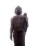 Large giant standing walking posture brown colour metal BUDDHA statue