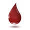 Large glossy red drop of blood