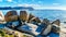 Large granite boulders at Boulders Beach, home to a colony of African Penguins