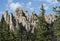Large granite formations in Custer State Park, South Dakota, Cathedral Spires