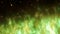 Large green magical fire with hot sparks rise in the night sky. Burning flame on an abstract background with a light