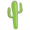 Large green mexican saguaro cactus cartoon illustration