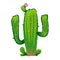 Large green prickly cactus with flower