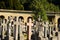 Large group of crosses in cemetery