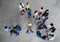 Large group of people standing and talking on business meeting in the company