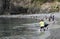 Large group of people waiting for the Caplin to roll