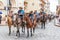 A large group of ranchers and farm workers at a horse parade, Ecuador