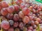 Large group of red globe grapes close up