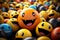 a large group of smiley faces with different colors